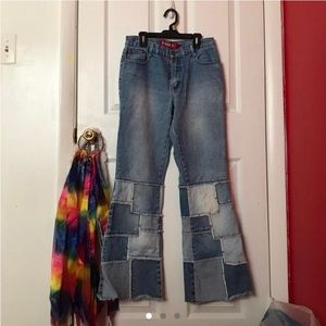 Zana Di Patchwork slight flare jeans